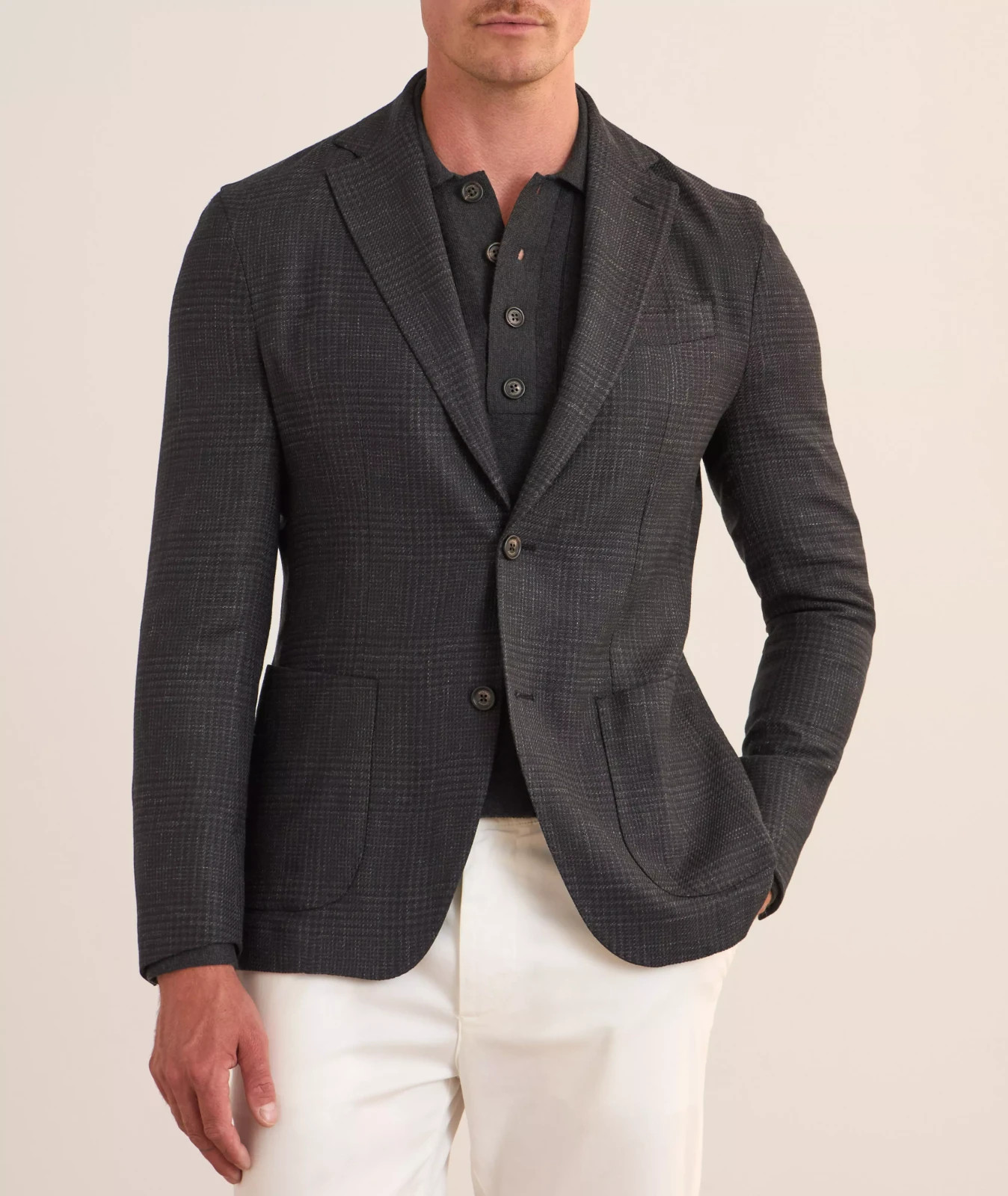 ELEVENTY Wool Silk Linen Houndstooth Sport Coat, ZEGNA Fabric, 42 (52 IT) – NEW