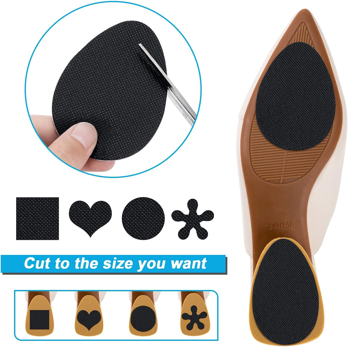 Non Slip Shoe Pads, GADEBAO Self Adhesive anti Slip Shoe Grips on Bottom of Shoe