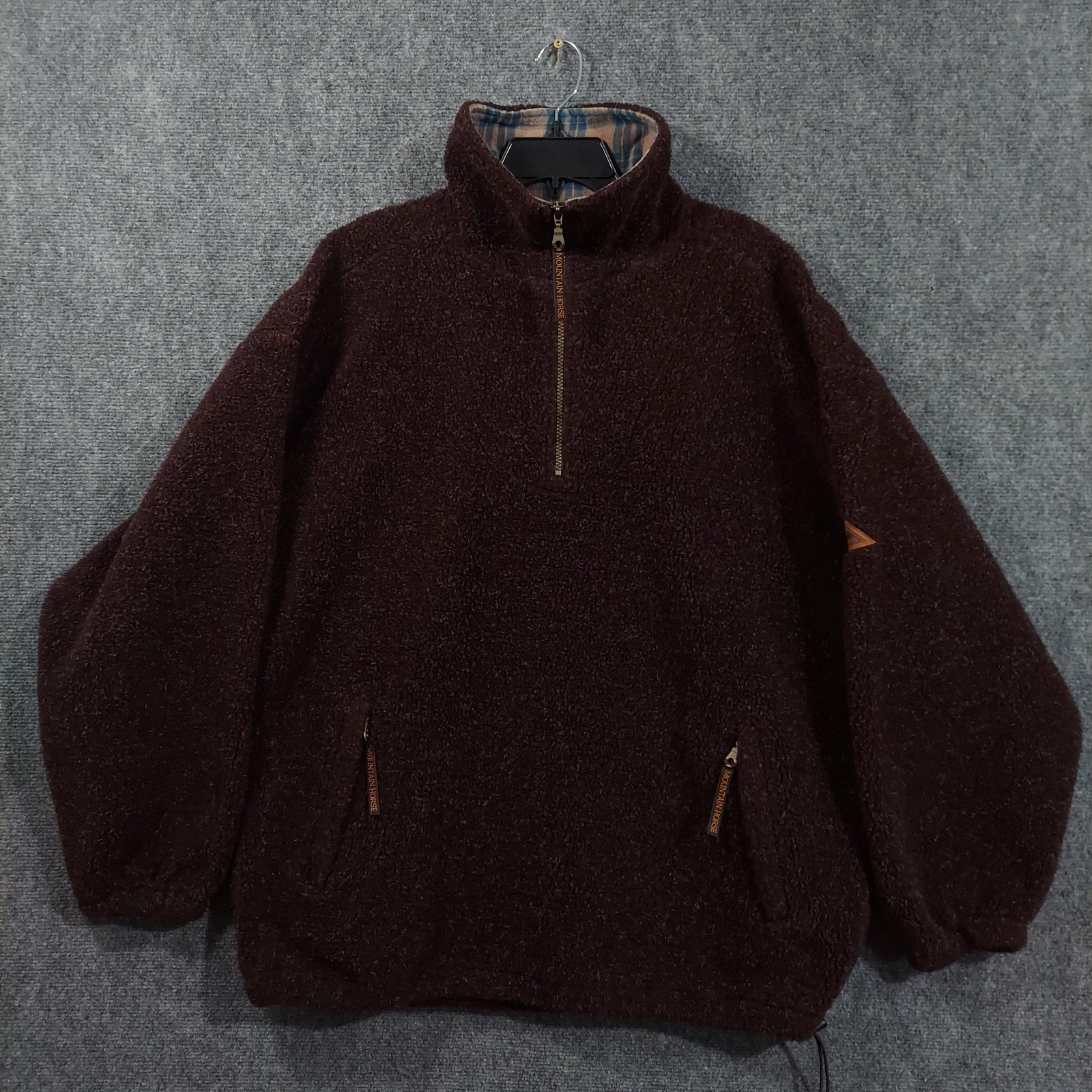 Mountain Horse Jacket Womens Medium Brown Fleece 1/2 Zip Pullover Equestrian