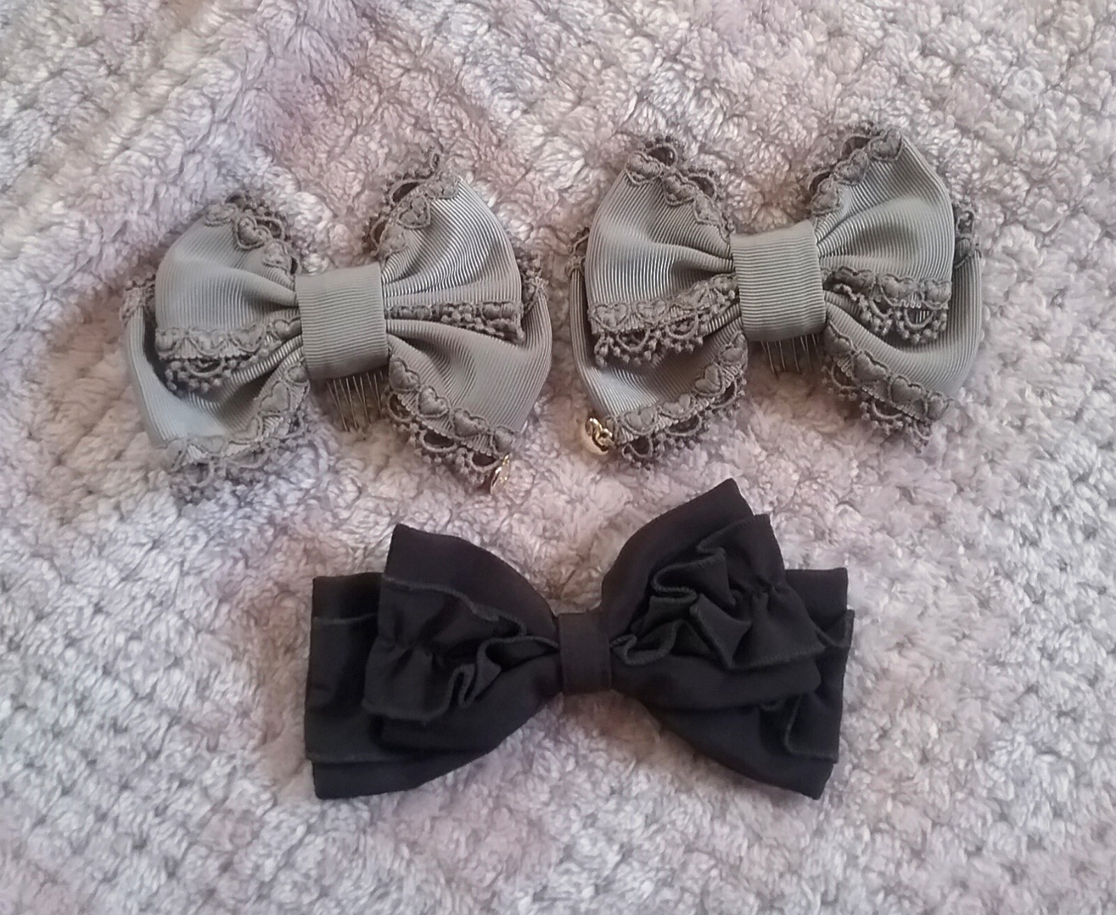 Angelic Pretty Hair Bows, Sweet Lolita Hair Bows, Brown Lolita Hair Accessories