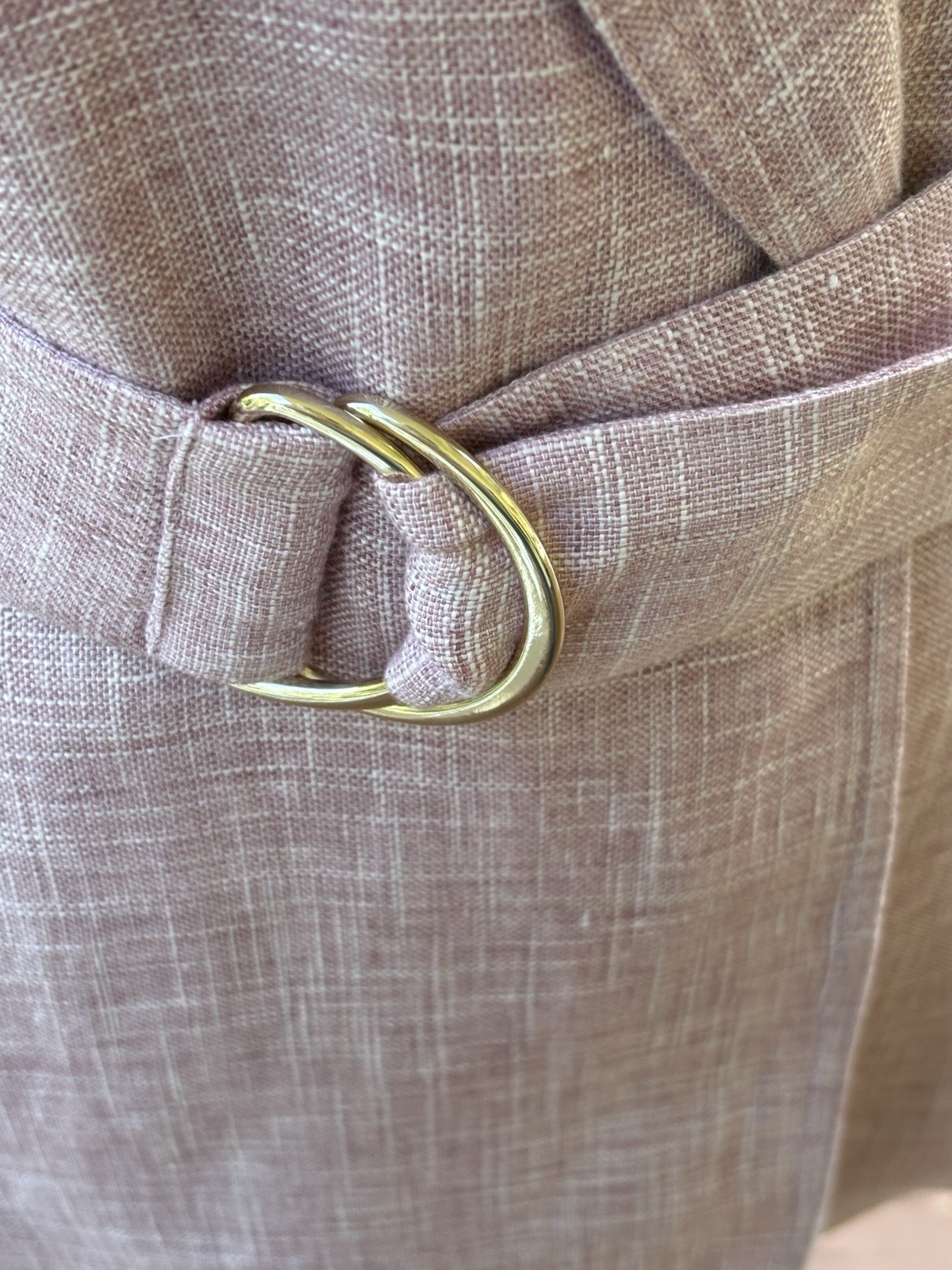 Lafayette 148 New York Linen Belted Blazer Jacket Light Pink Size L