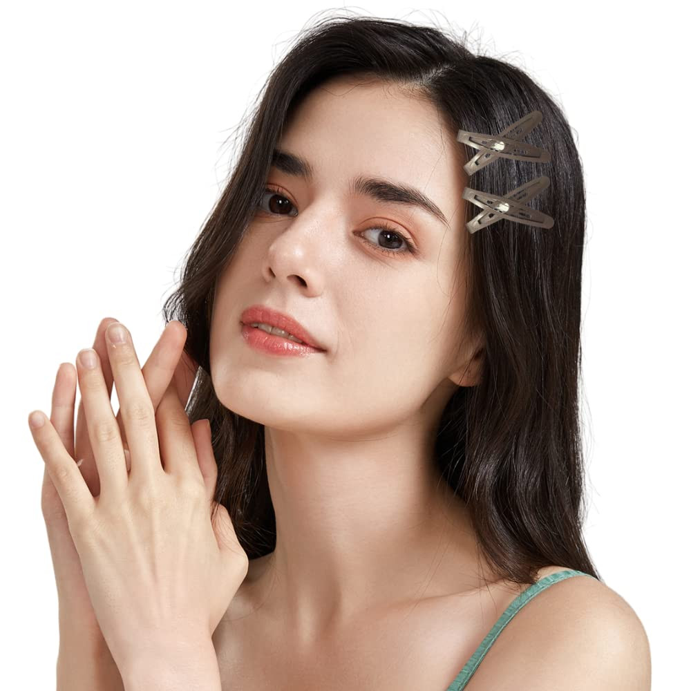 Dofash 12Pcs 6CM/2.36IN Metal Slim Snap Hair Clips Long Hair Barrettes Hair Acce