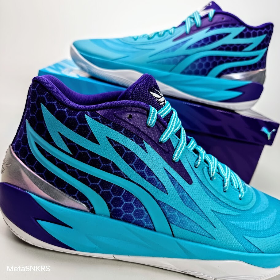 Puma MB.02 US 14 Men’s Purple Blue White Basketball LaMelo Ball 379779 01 New