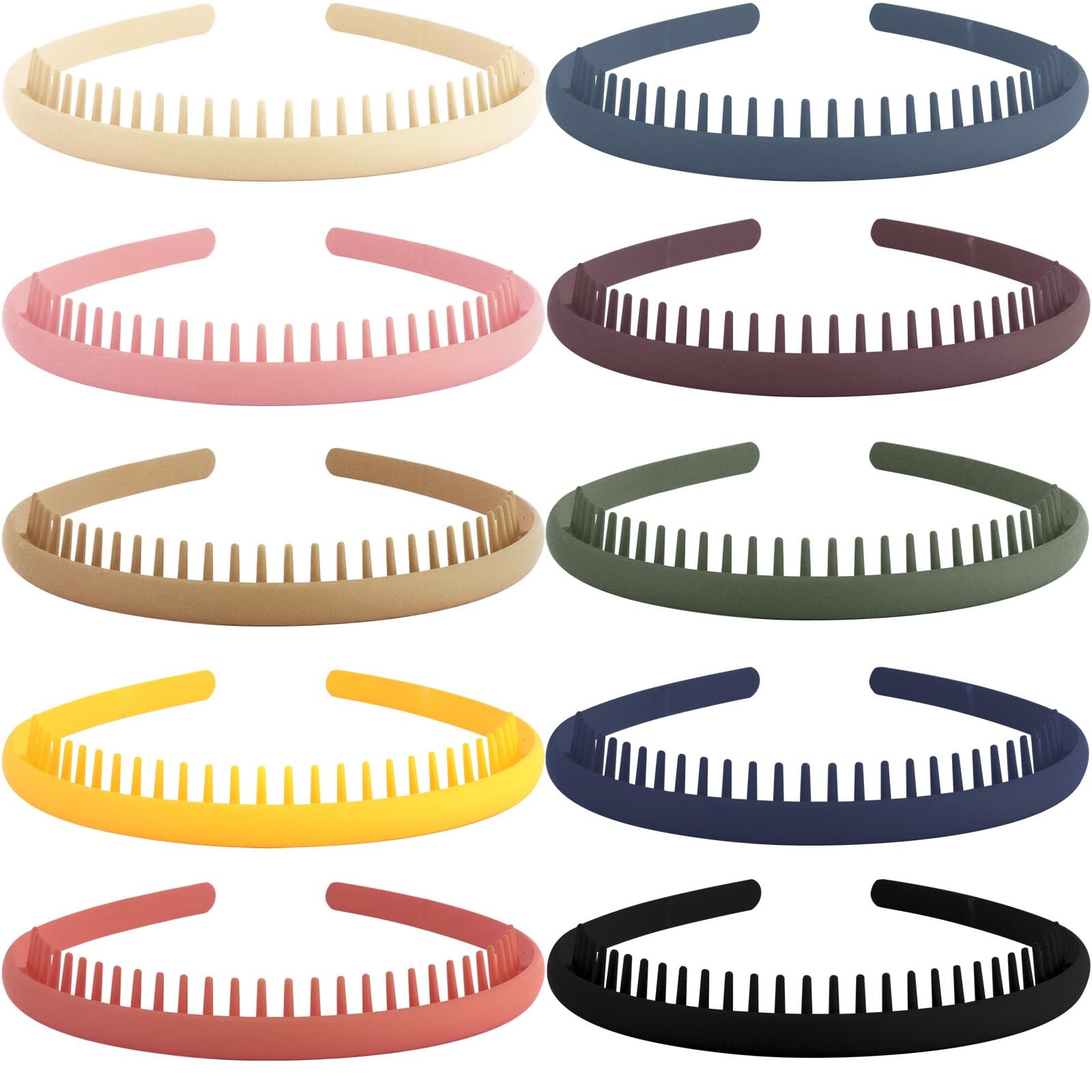 TODDER 10 Pcs Teeth Comb Headbands for Women 10 Count (Pack of 1), Color 03