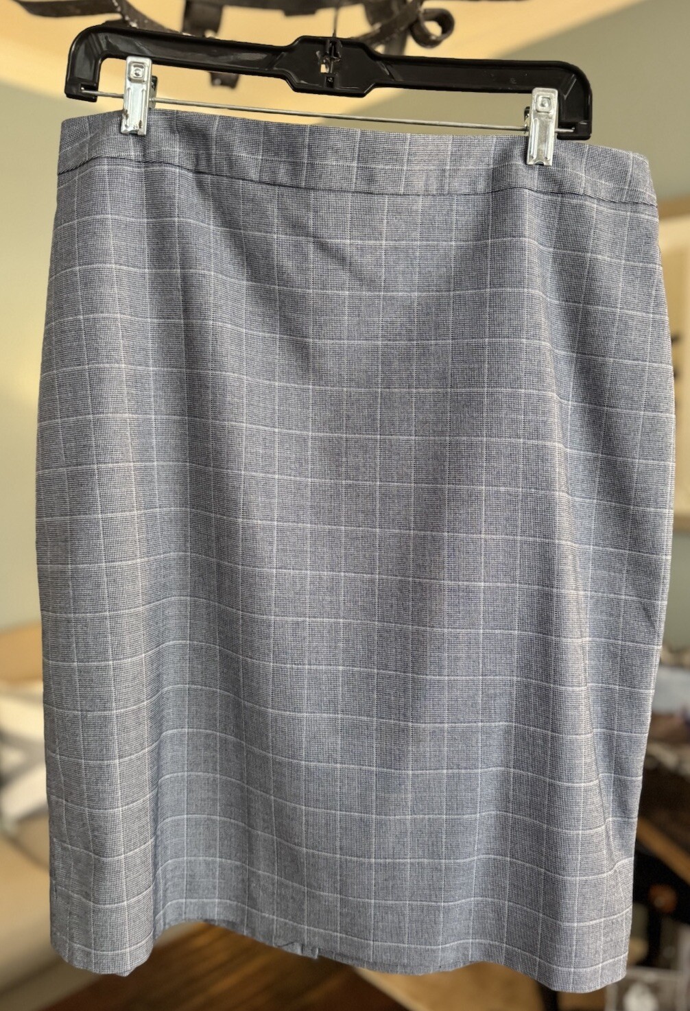 BANANA REPUBLIC WOMEN 14 Navy Gray Black Charcoal PLAID PENCIL SKIRT NEW NWT $70