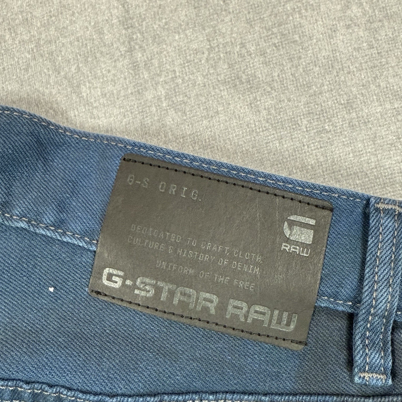 UNIQUE G Star Raw Type 96 Loose Baggy Jeans Men 36×32 Blue Dip Dyed Skater Punk