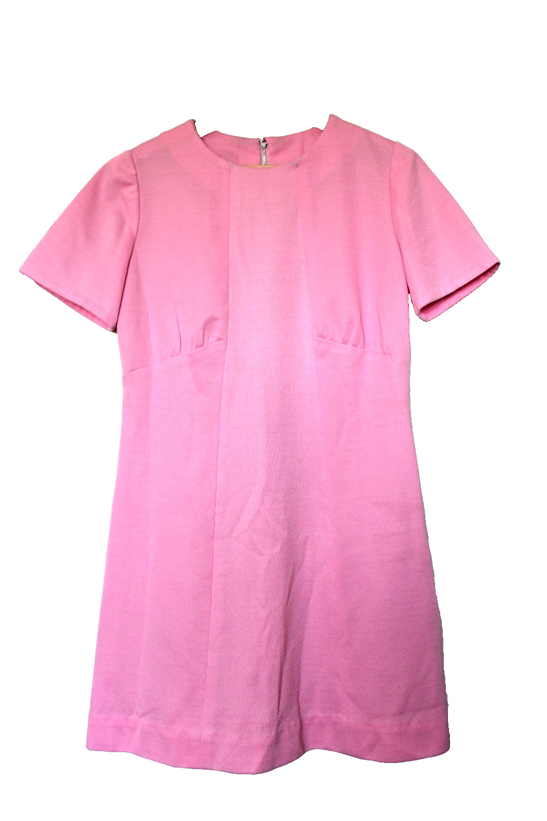 Vintage 1960s Pink A Line Mini Dress Murlen USA Metal Zip Mod Barbiecore S M
