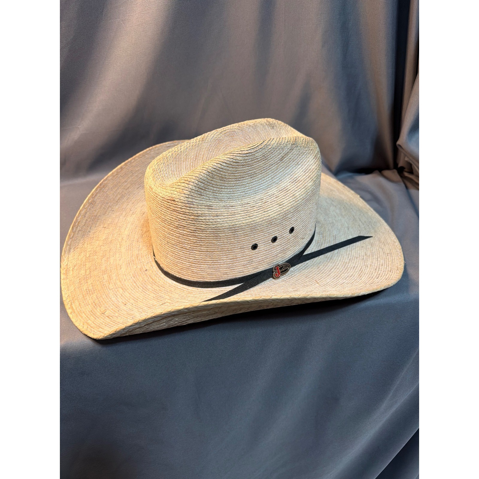 Justin Hats 20X Straw Cowboy Hat Natural Tan Western Cattleman Size 7 1/8 57cm