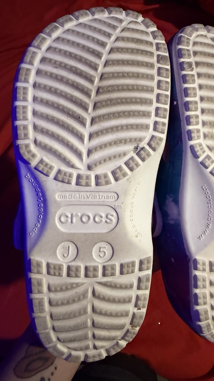 Crocs Classic Space Galaxy Kids Clog Slip-On Lightweight J5 Purple Blue White