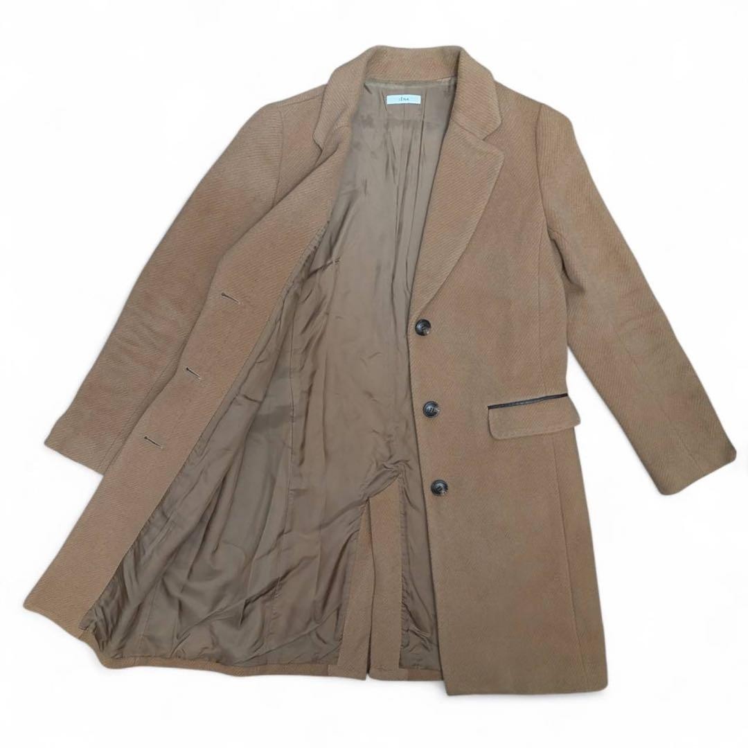 IENA Women’s Cashmere Blend Chester Coat Brown Long S Excellent Japan
