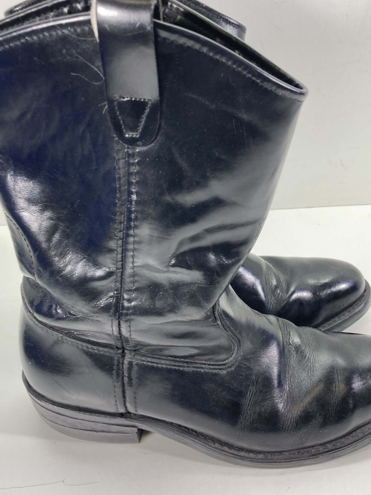 Iron Age Steel Toe Safety Roper Boots Men Size 9 EE Wide Black Leather Western
