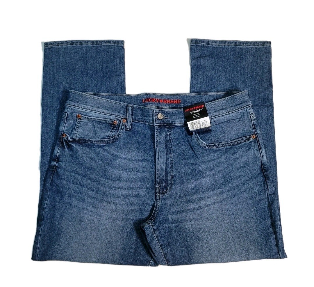 Lucky Brand Mens 223 Straight Stretch 34×29 Classic 5-Pocket Denim Jeans Lt Blue