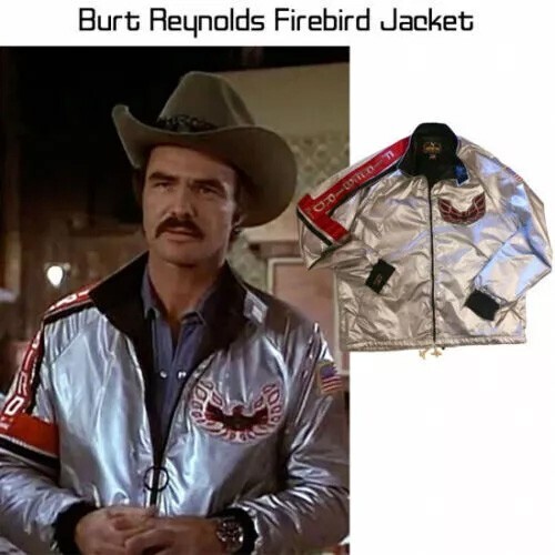 Hooper Firebird Satin Jacket Burt Reynolds Silver Trans Am Costume Dragon Patch