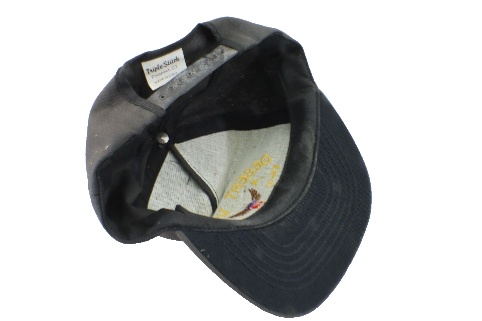 Triple Stitch Naval Hat/Cap DESERT VICTORY PERSIAN GULF Black Fabric Embroidered