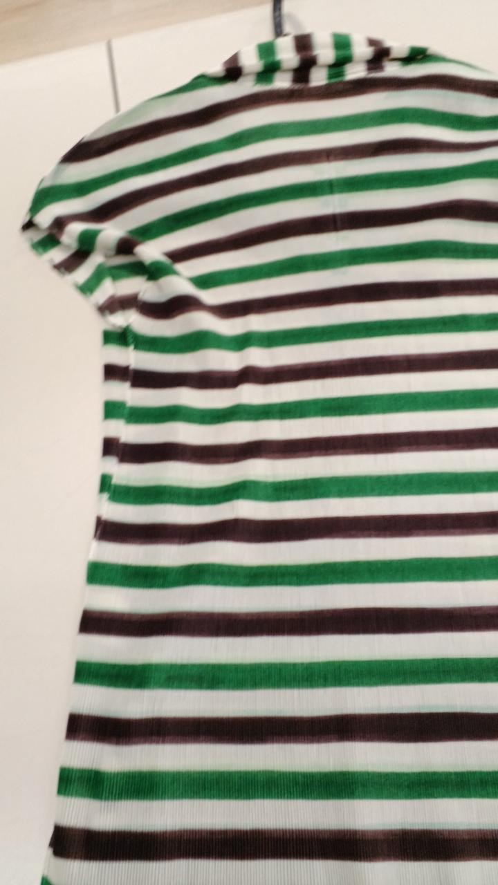 Pleats Please PP11-FK342 Border Stripes Cotton Top, Women’s T-Shirt