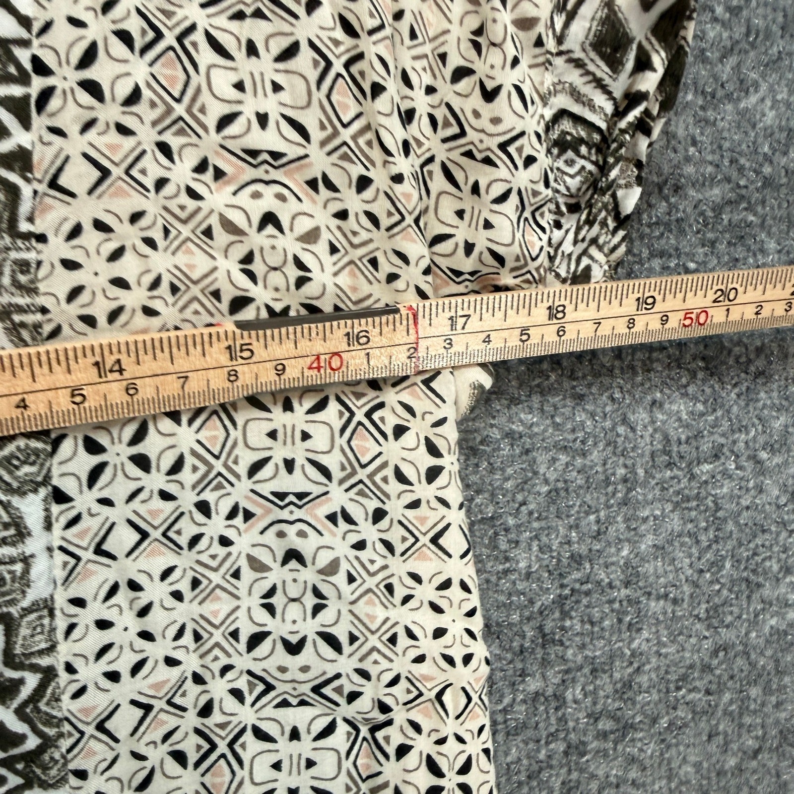 Free People Mini Dress Womens Small Beige Geometric Boho Festival Pockets