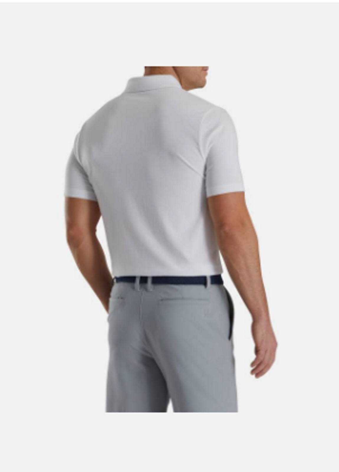 FootJoy Men White Drirelease Solid Jersey Self Collar Athletic Polo S M L XL 2XL