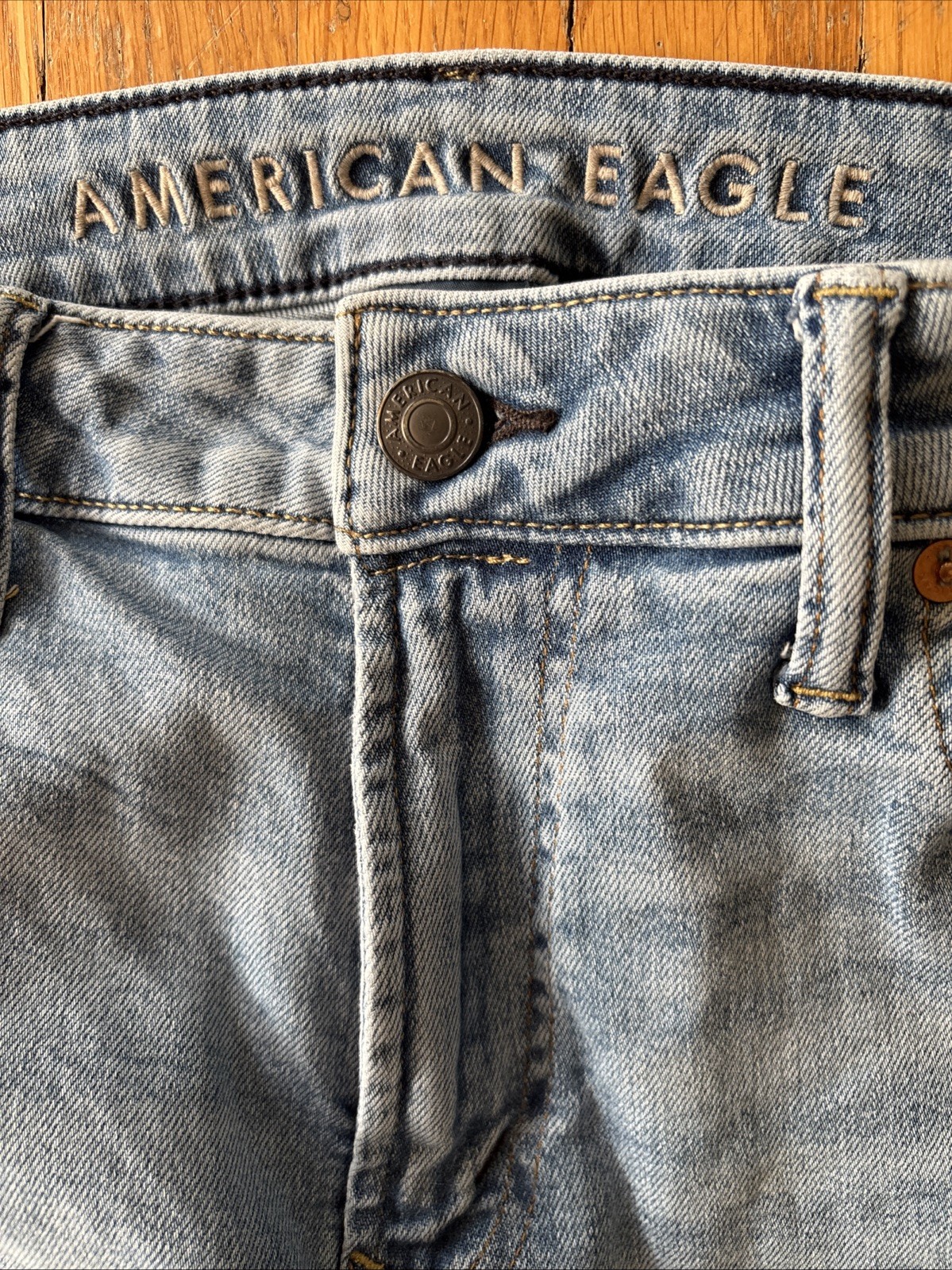 American Eagle Airflex+ Stretch Men’s Original Straight Jeans Medium Wash 34×32