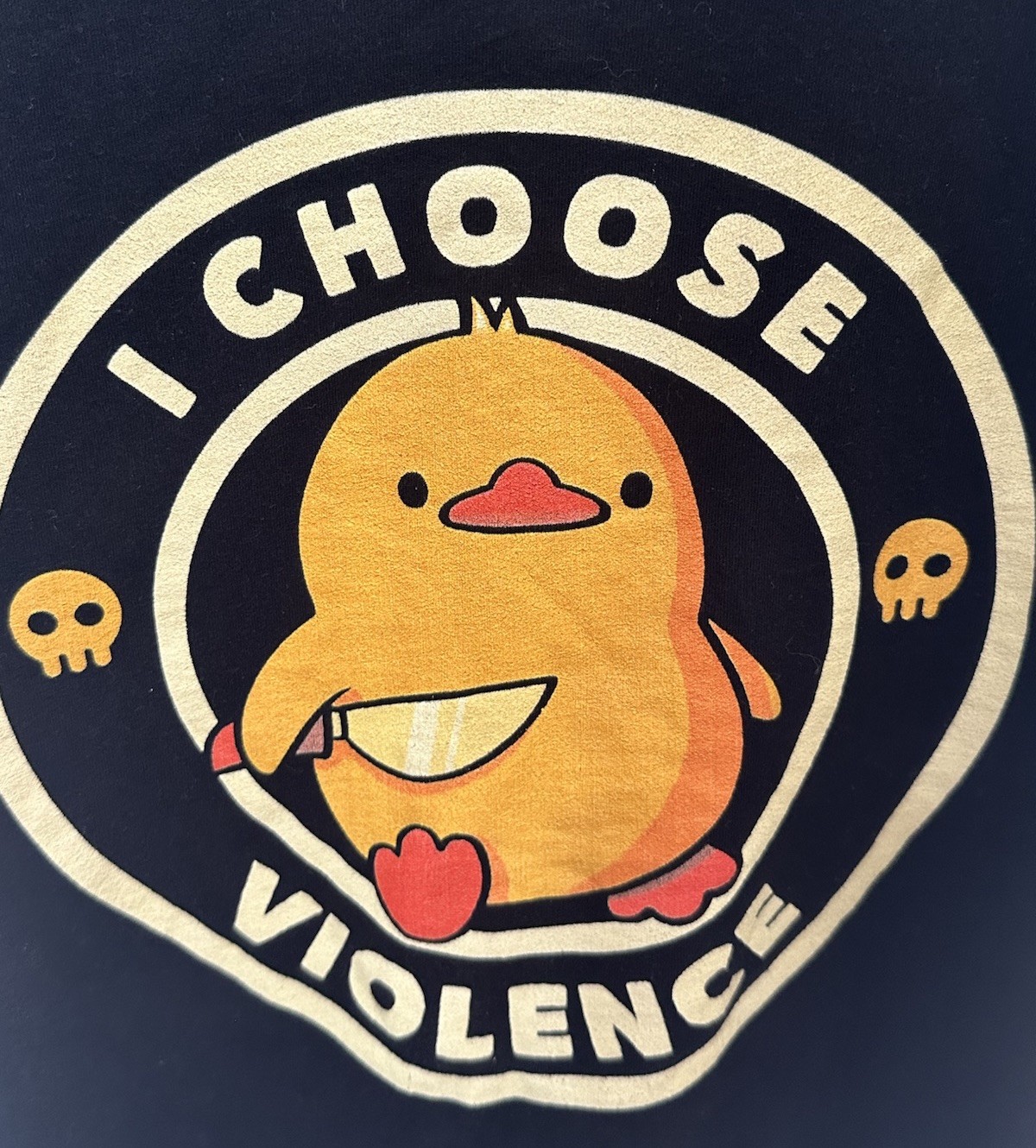 I Choose Violence Duck Funny Retro Art Vintage Logo T-Shirt XL Bella + Canvas