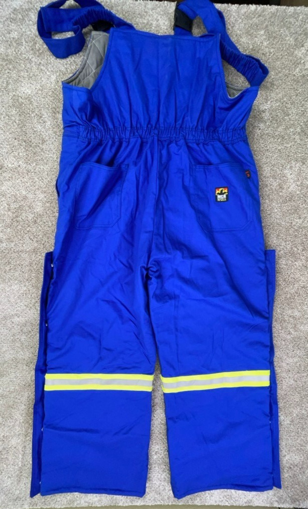 MCR Safety FR Men’s XXXXL 4XL Blue Insulated Arctic Survival Bib Coverall HRC 3