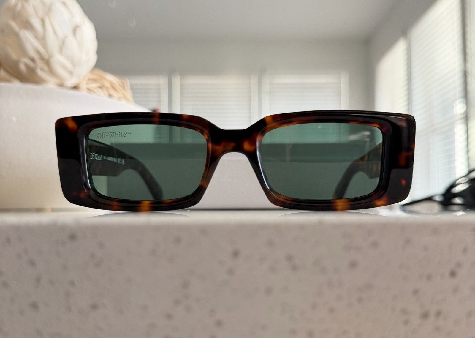 2 Off-White Arthur Rectangular Sunglasses (100% AUTHENTIC) 1 Black & 1 Brown