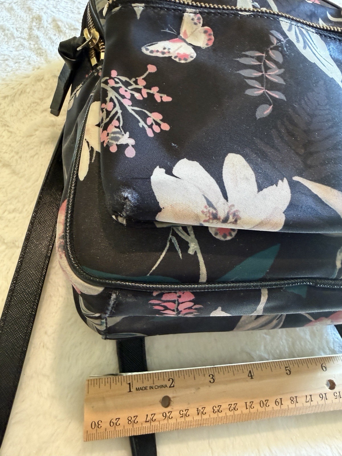 kate spade newyork floral backpack black about height 11.6in width 8.7in GREAT C