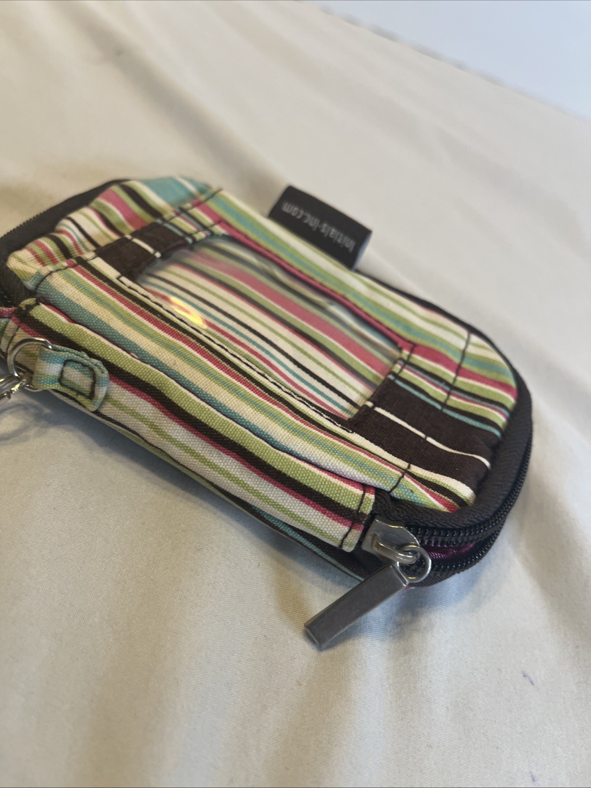 Initials Inc Wristlet Wallet Colorful Stripe ID Holder 5.5 x 3.5 Inches