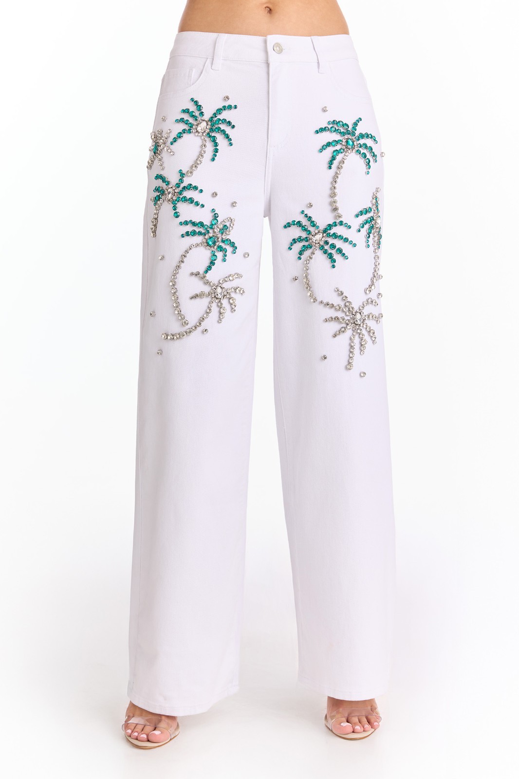 Crystal Palm High Rise Jean – White THE NOLI SHOP