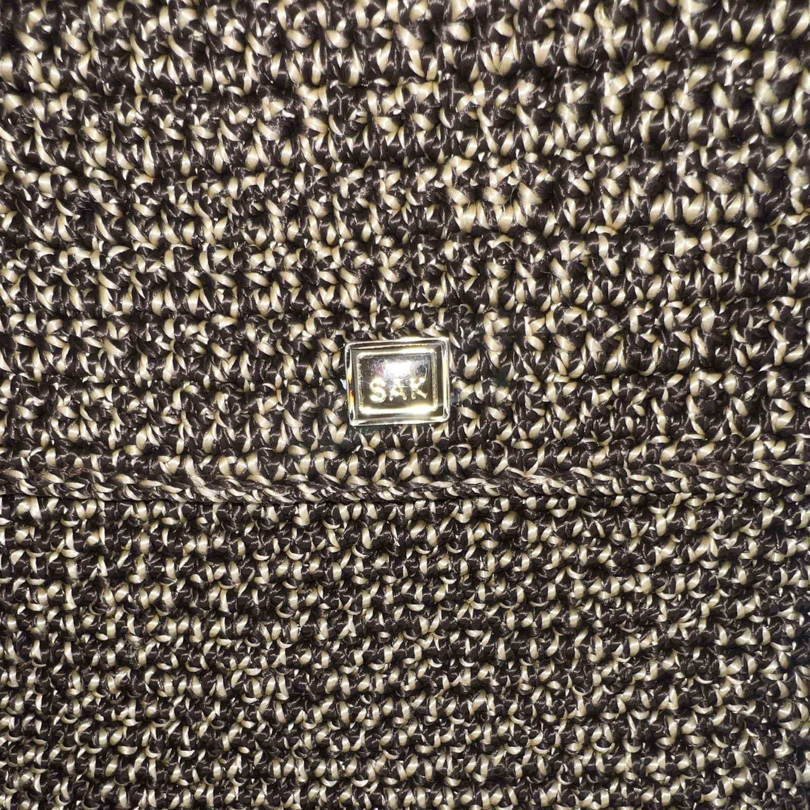 The Sak Brown/Beige Crossbody Bag Zip Lined Inner Pockets Silver