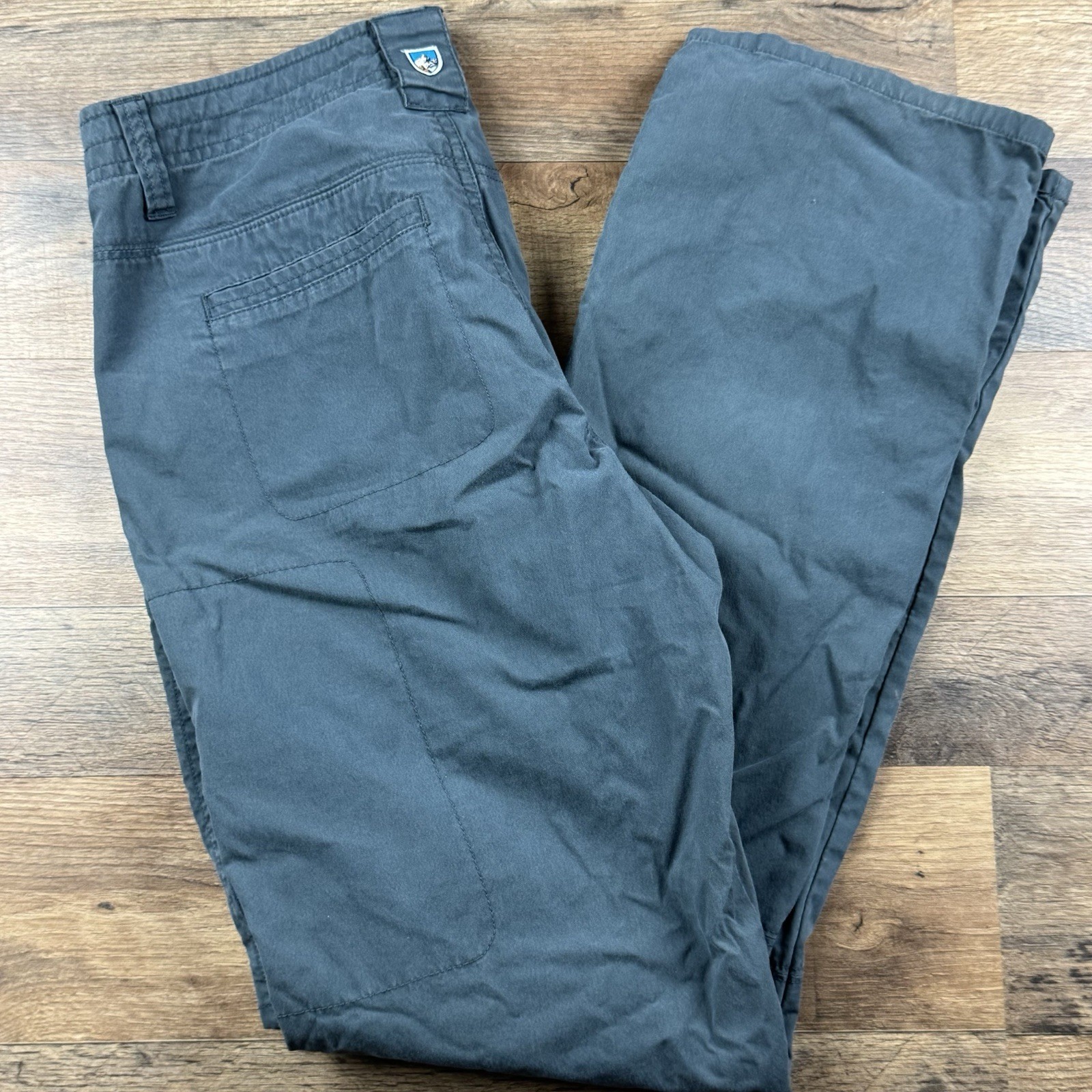 Kuhl Legendary Pants Women’s 6 R Blue Hiking Outdoor Roll Up Camp STAINS