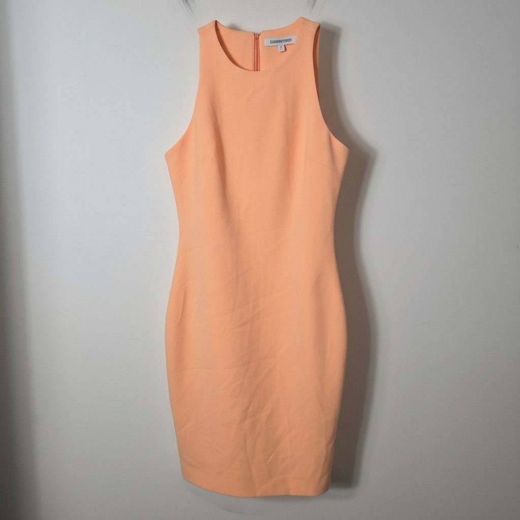 Elizabeth and James Size 8 Kenna Sunwashed Orange Mini Sleevess Dress Lined