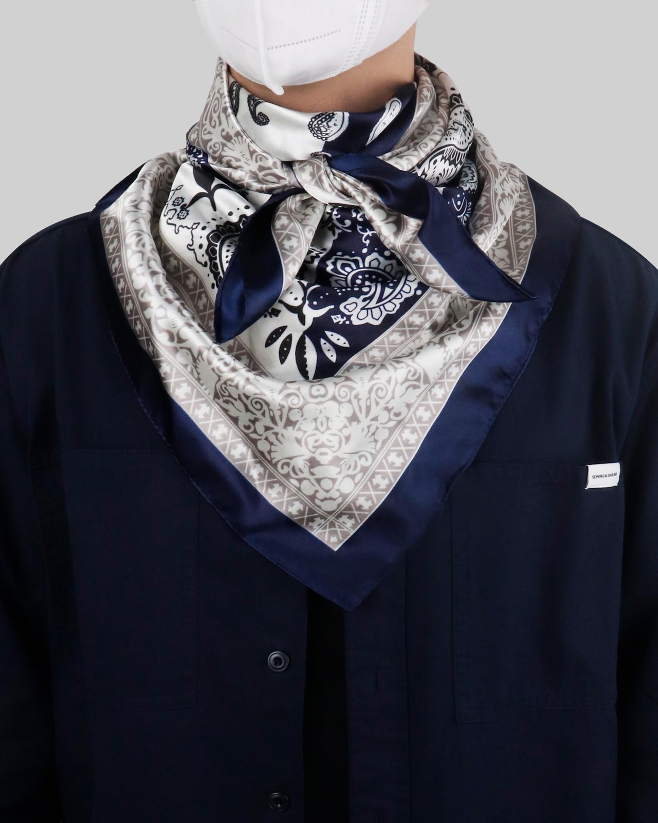 35 Inch Wild Rag Cowboy Bandana Scarves for Men, Large Neckerchief Silk Feel …