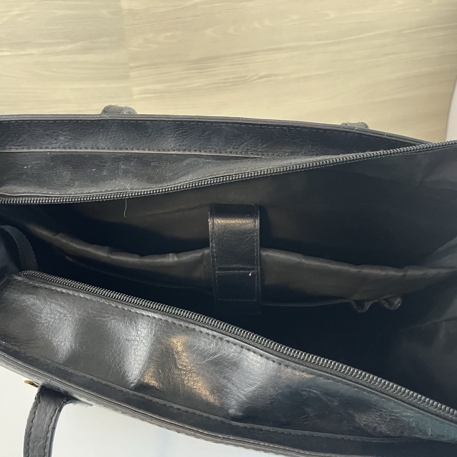 Beis Work Tote Bag The Commuter Smooth Vegan Leather Laptop Sleeve Water Bottle