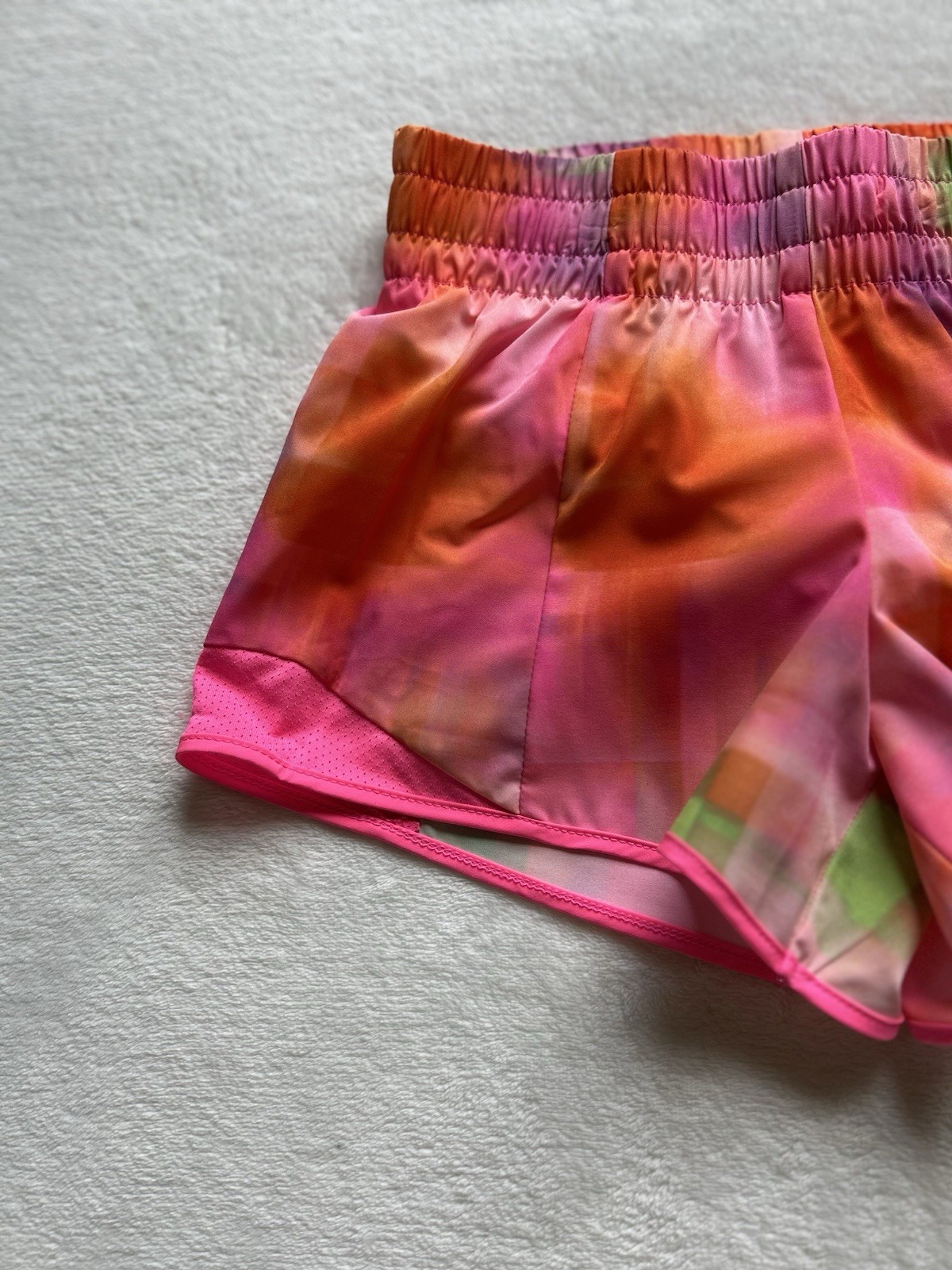 Athletic Works Girls Pink Moisture Wicking Running Shorts with Liner Sz S (6-6X)