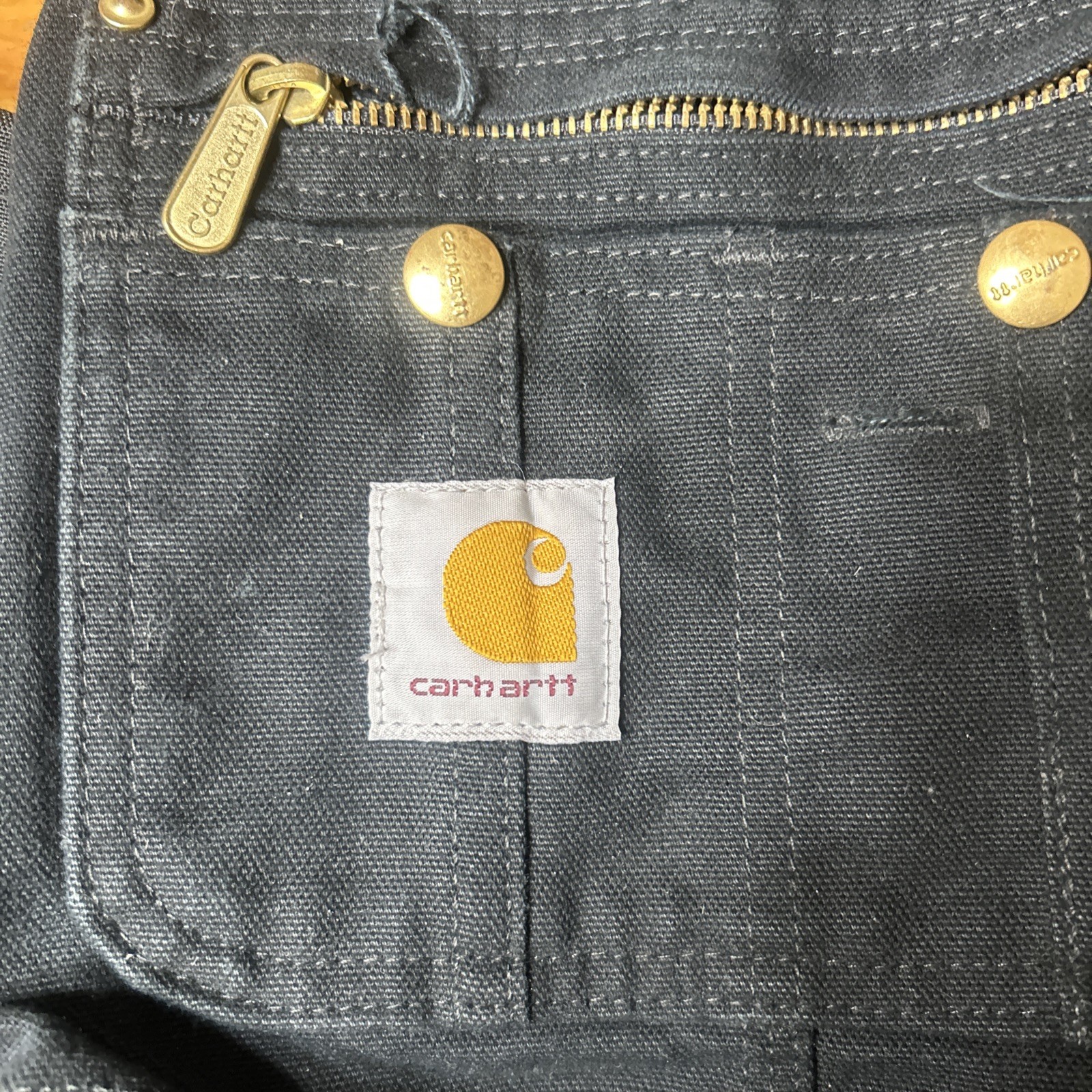 Carhartt 104393 BLK Loose Fit Overall Quilt Lined Firm Duck Insulated Sz Medium