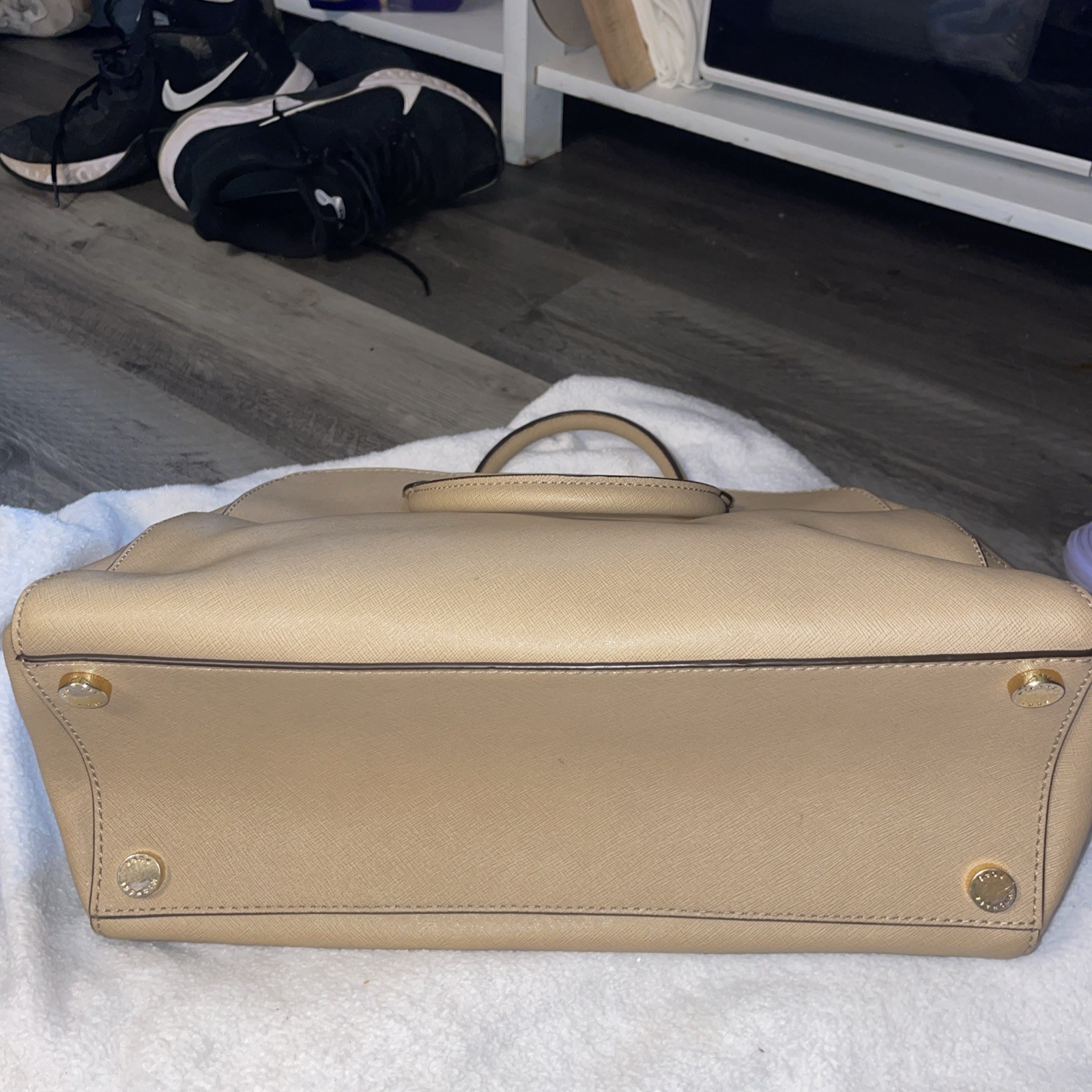 MICHAEL KORS SAVANNAH Tan LARGE SATCHEL LEATHER NWOT msrp: $398