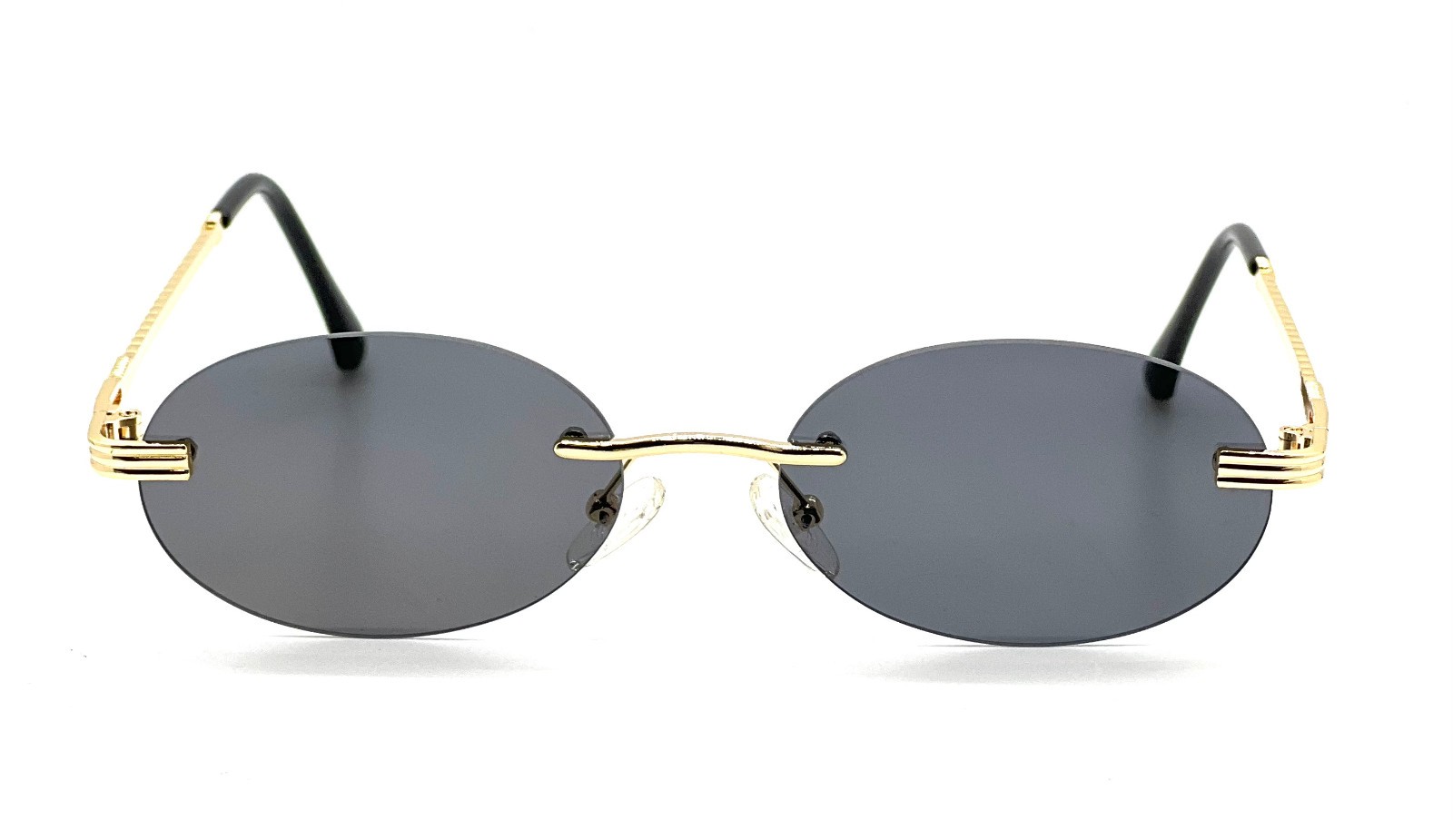 Vintage Gold Frame Rimless Luxury Men’s Hip Hop Clear Lens Retro Fashion Glasses