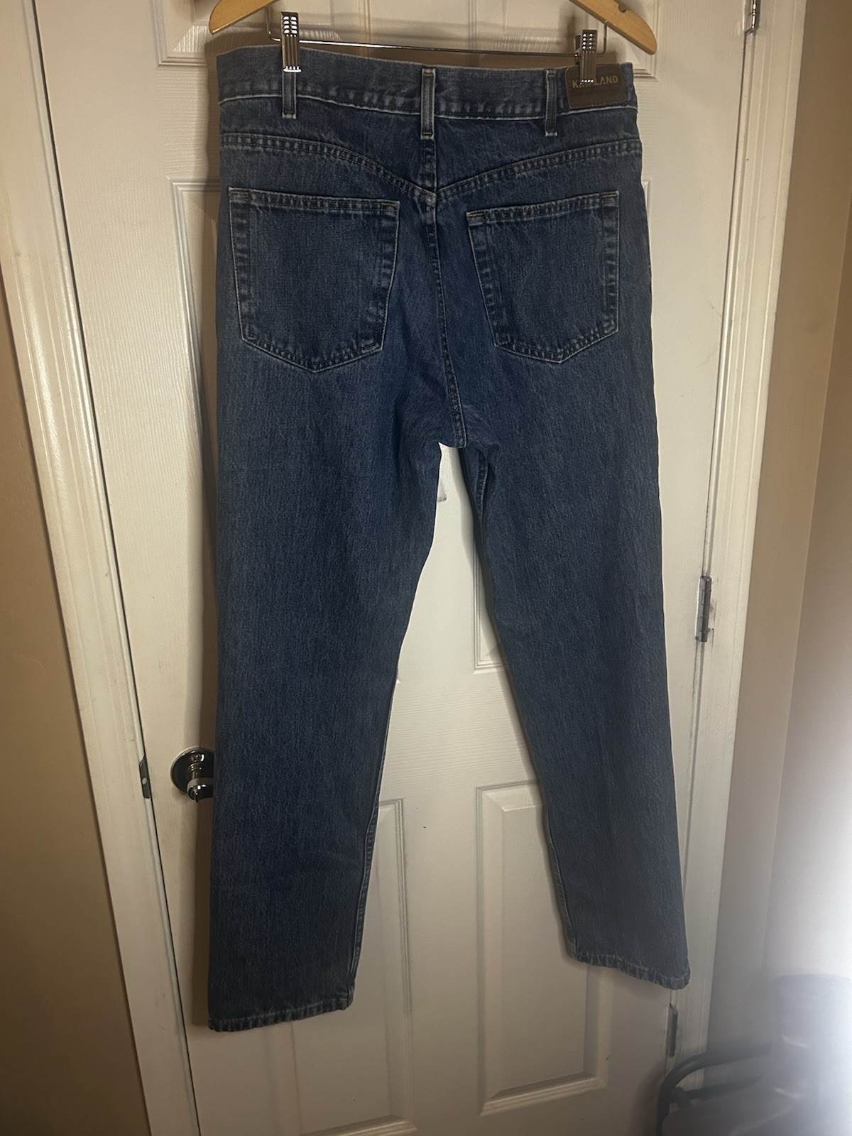 Classic Men’s Dark Blue Denim Jeans Straight Leg Fit 34×34
