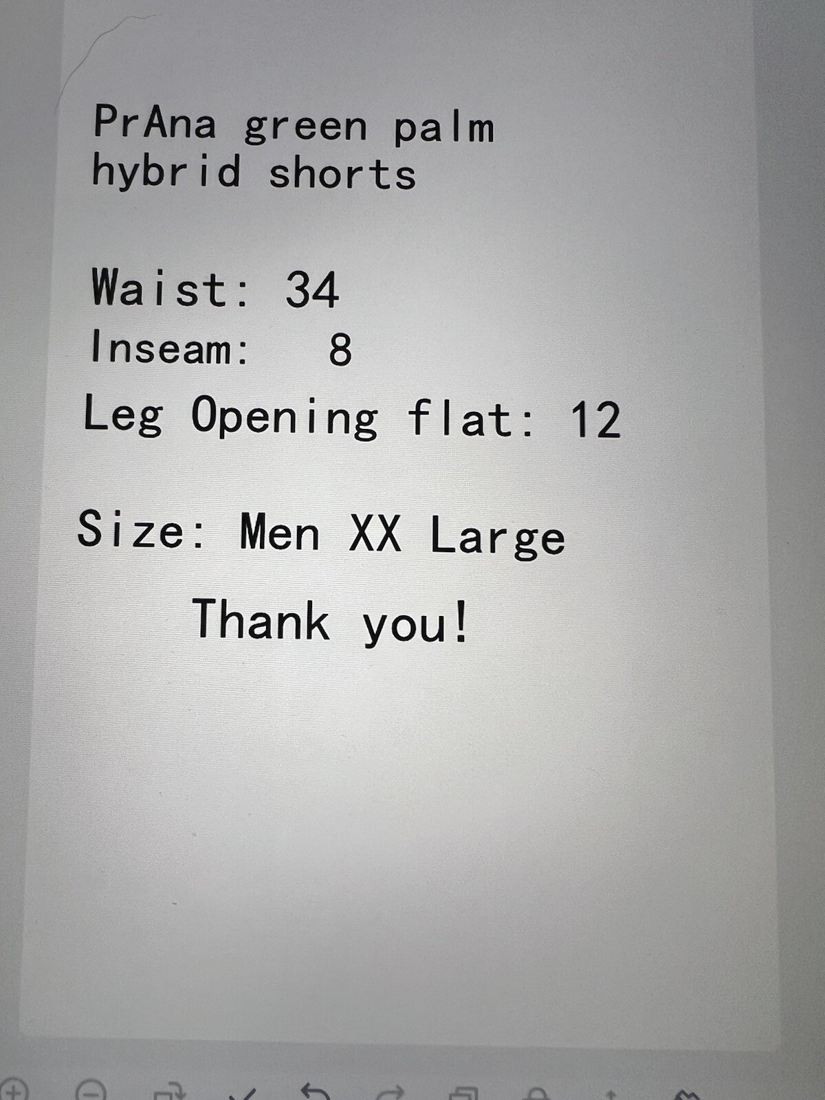 Prana Mens Mojo Hybrid Unlined Hiking Hiking Short Palm Print XL