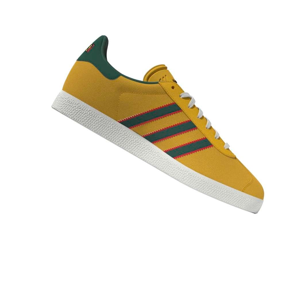 Adidas Men’s Gazelle Jamaica x Bob Marley Shoes Bold Gold/None/Pure Ruby KJ3532