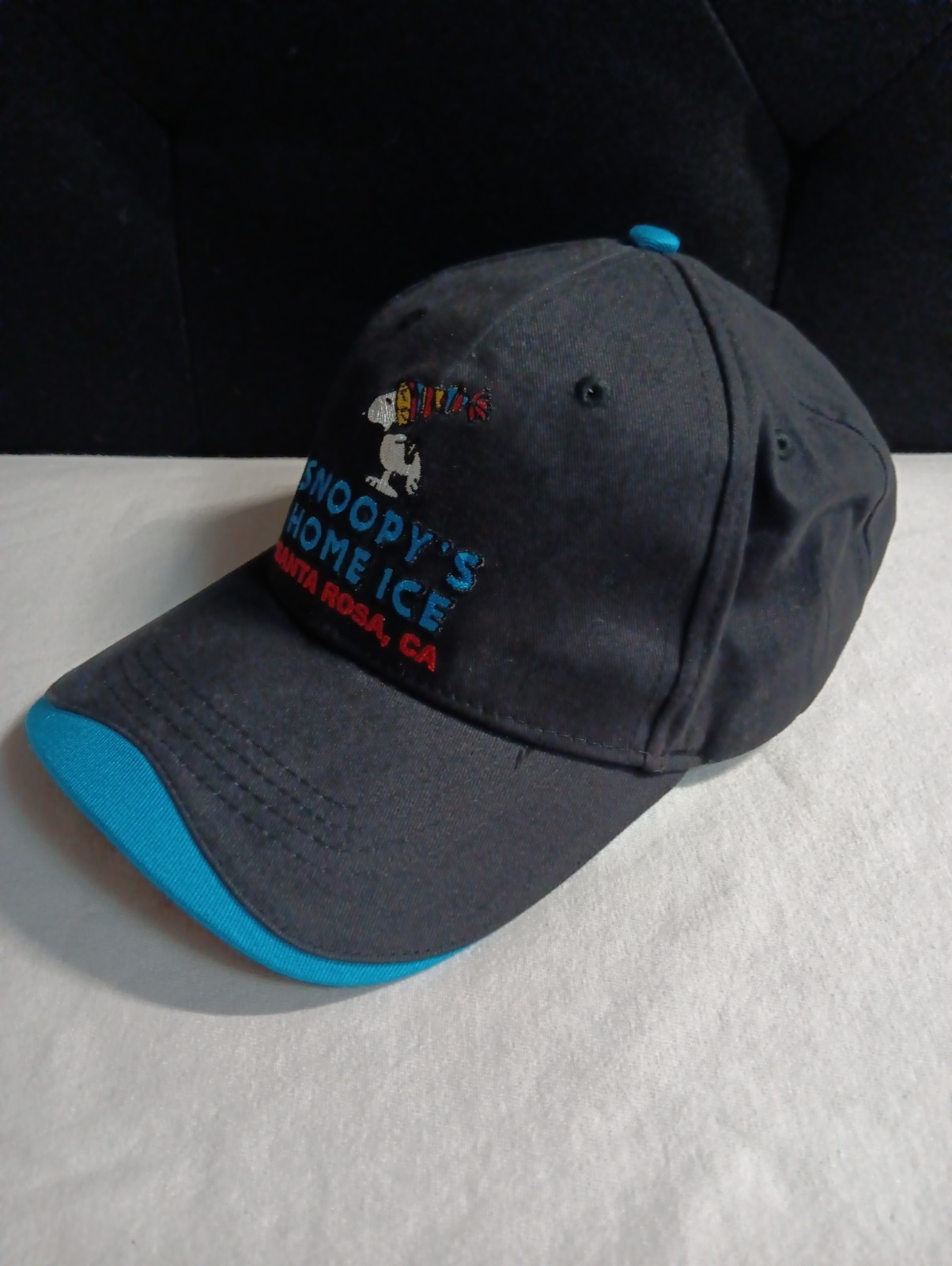 Snoopy’s Home Ice Peanuts Baseball Cap Adjustable Men’s 2012 Black Blue