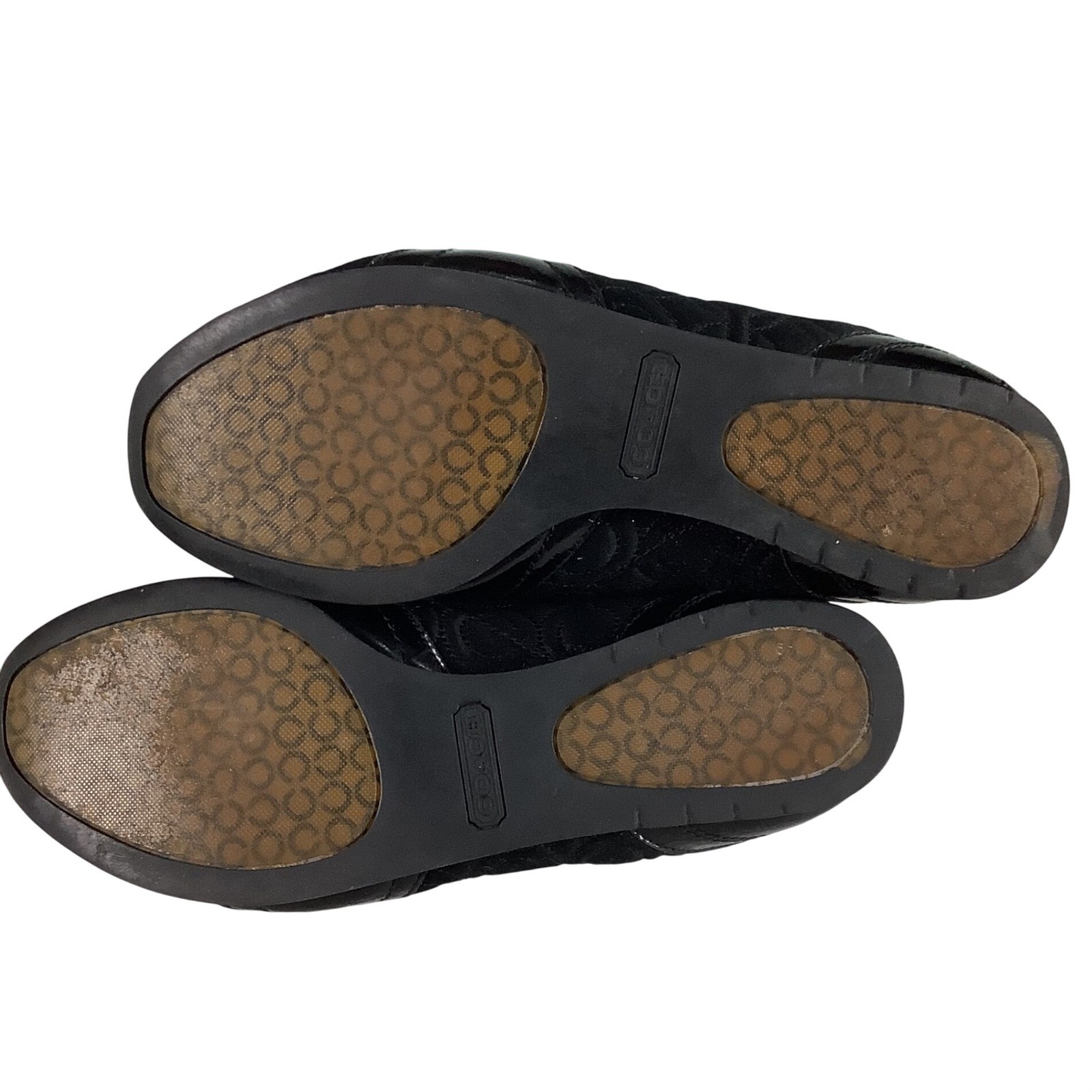 Coach Womens Black Signature Quilted Patent Leather Trim Lace Up Sneakers