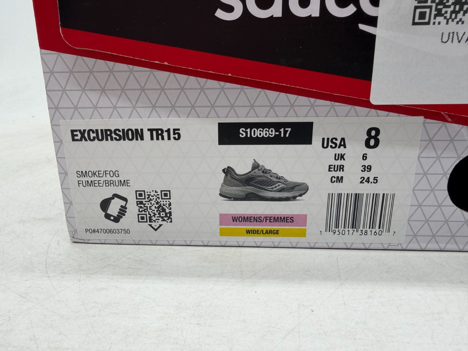 Saucony Excursion TR15 Wide Running Shoes Women’s Gray Mesh Sneakers – 8 WIDE