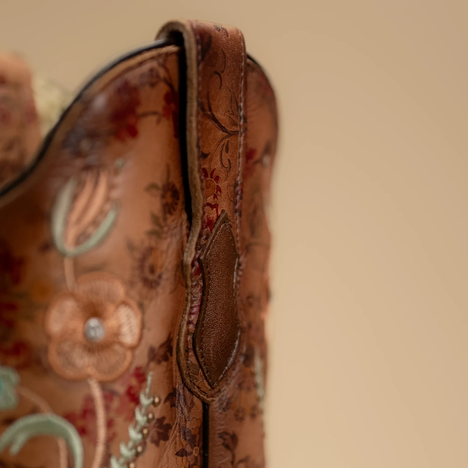 Women’s Rodeo Espresso Brown Turquoise Floral Embroidery Western Cowgirl Boots
