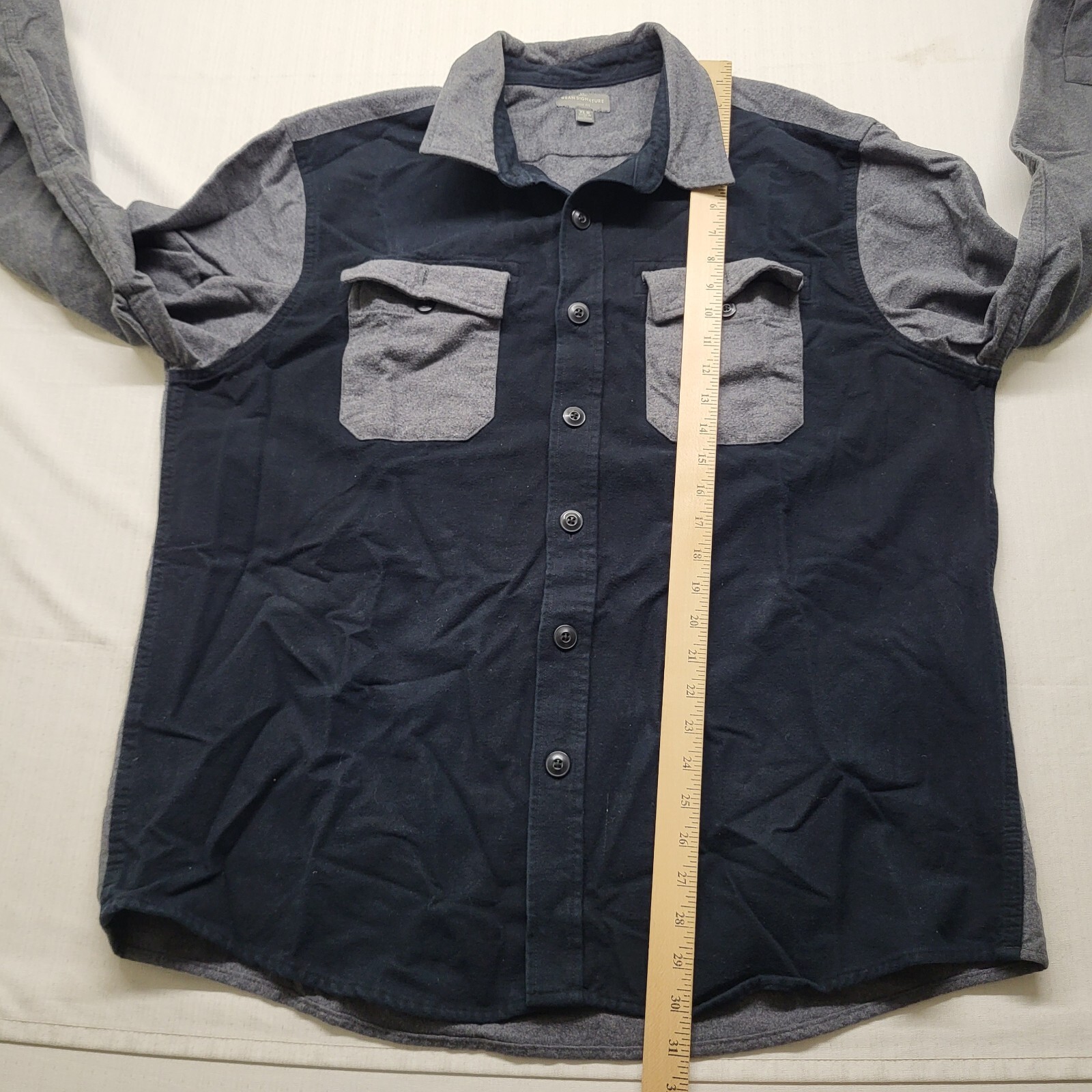 LL Bean Chamois Shirt Button Up Mens XL Black Outdoor Heavyweight Gorpcore Work