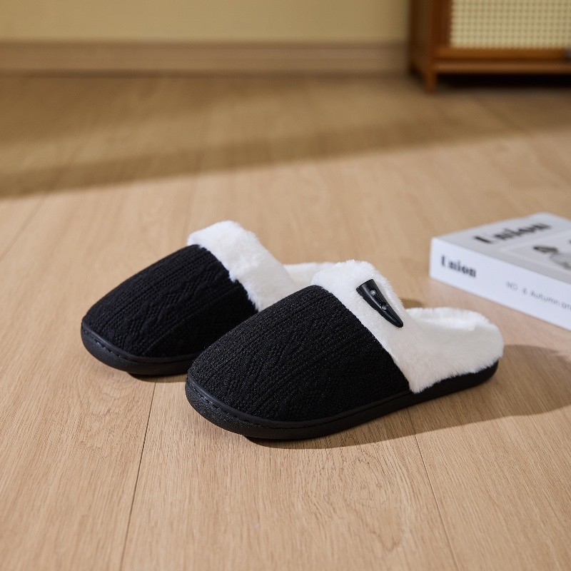 Women’s Cozy Fleece-Lined Slippers Plush Warm Cotton Indoor Non-Slip House Shoes