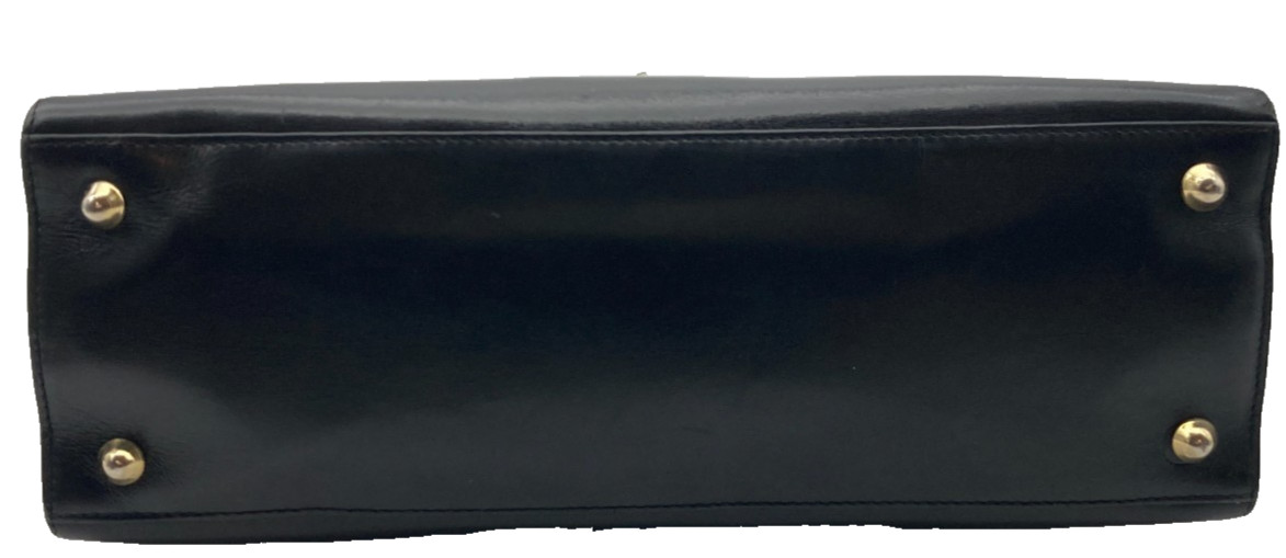 Bally Hand Top handle Bag Classic Black Leather 32cm Authentic
