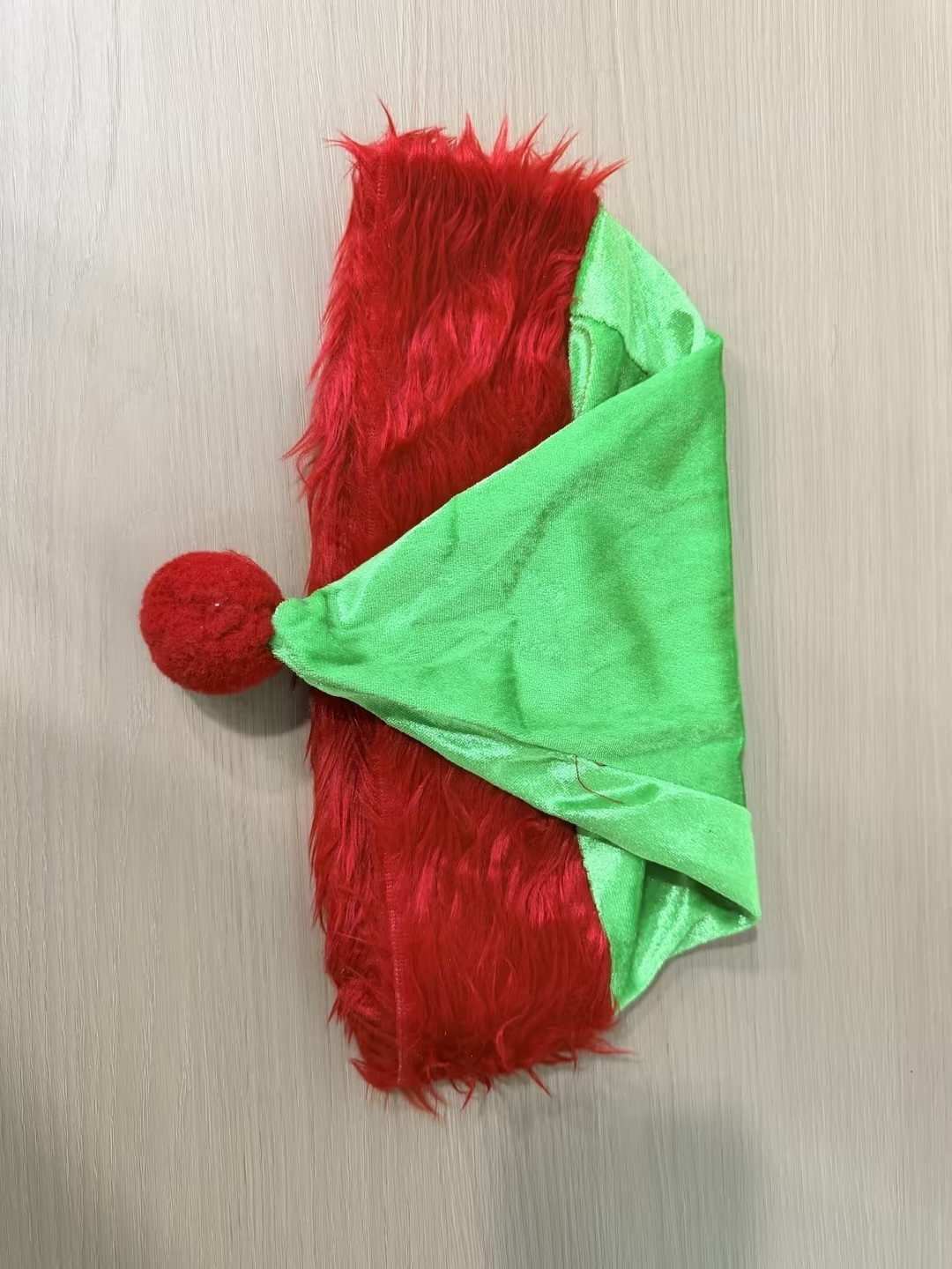 Adults Red and Green Santa Hat Soft Plush Christmas Holiday Party Costume US XMS