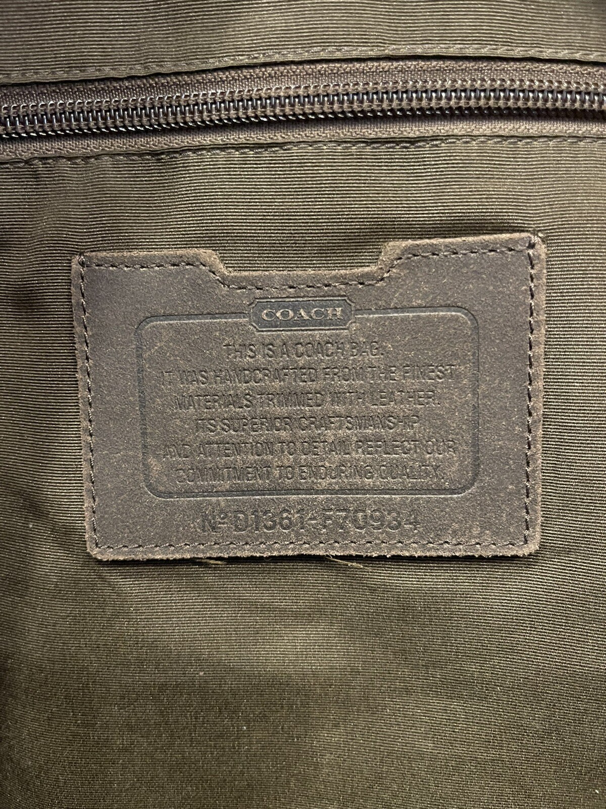 Coach Camden Plaid Fatigue Brown Canvas Tatersall Tote Weekend Travel Bag RARE