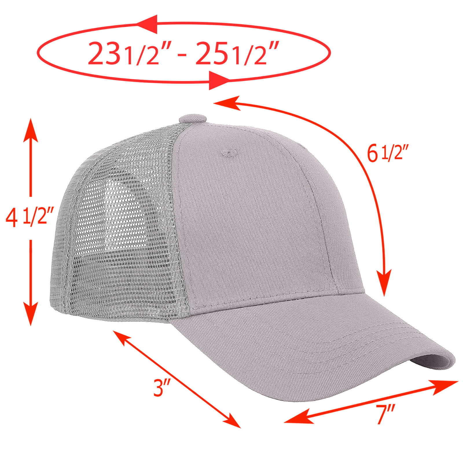 Falari Trucker Hat Baseball Cap Structured Plain Design 6 Panel Adjustable Size